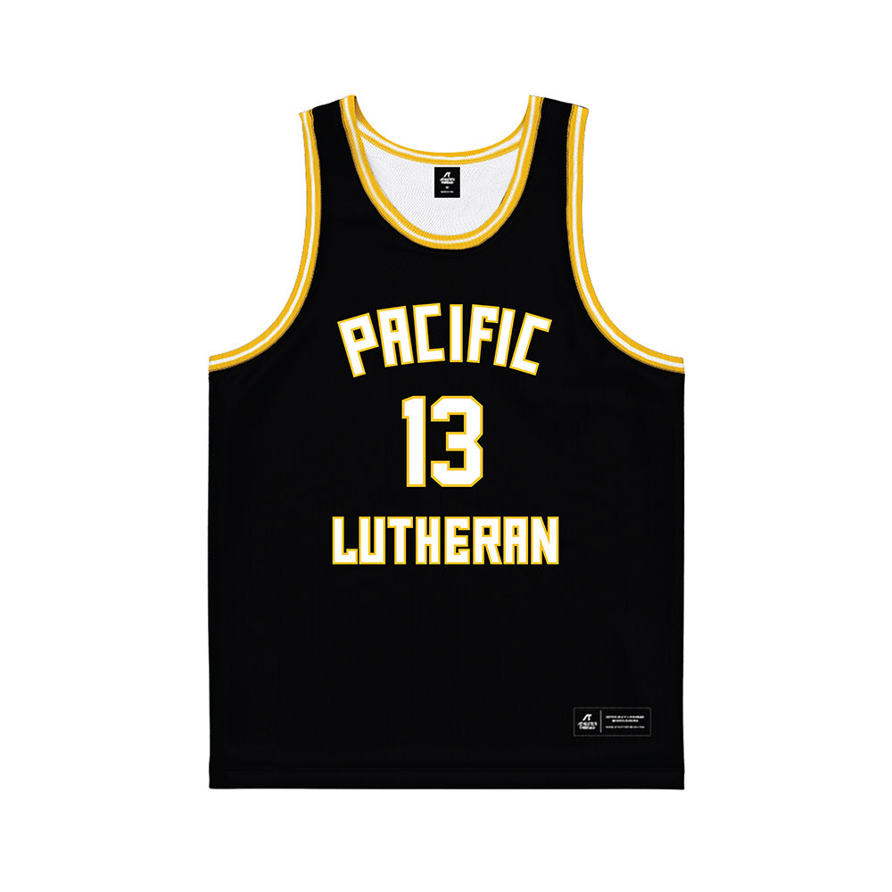 PLU - NCAA Men's Basketball : Logan Lucero - Black Basketball Jersey-0