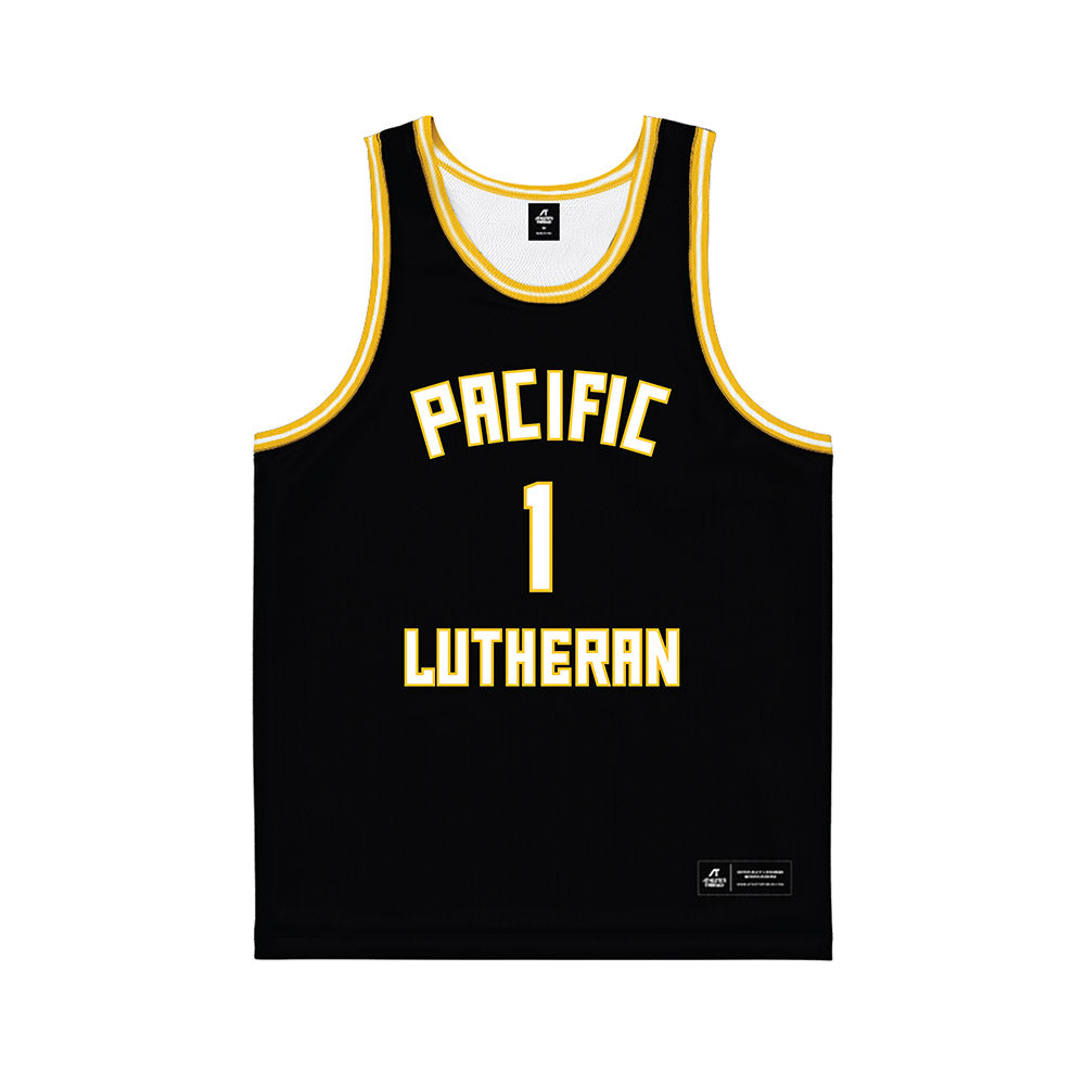 PLU - NCAA Men's Basketball : Zach Zuckerman - Black Basketball Jersey-0