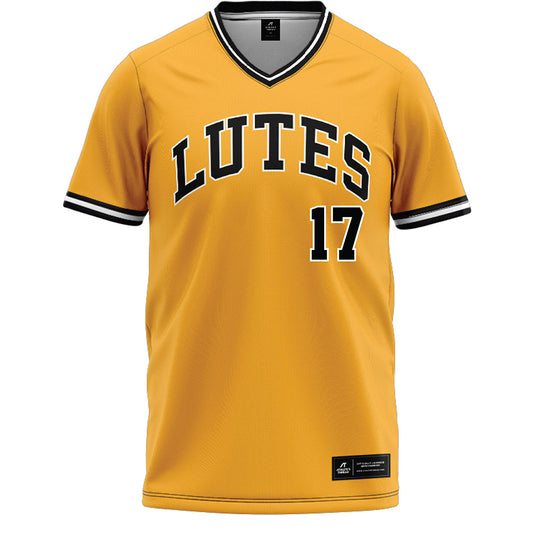 PLU - NCAA Baseball : Brayden Adcox - Gold Baseball Jersey