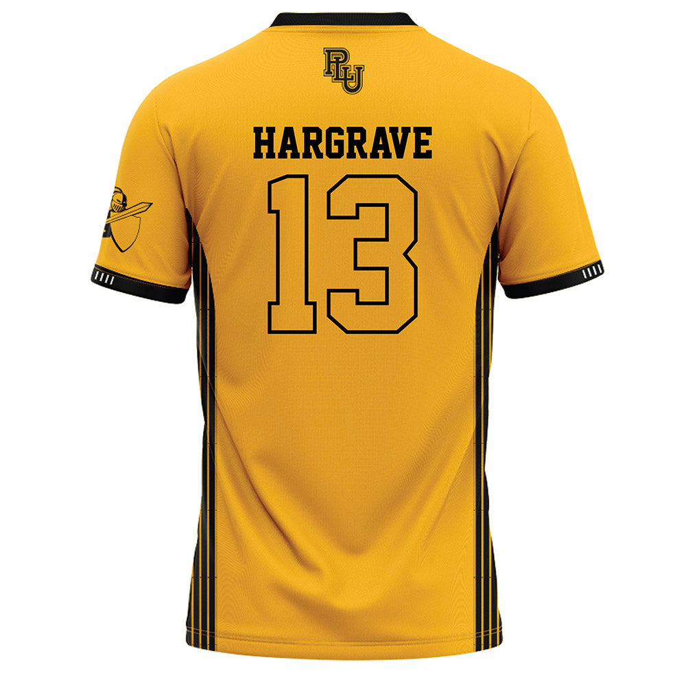 PLU - NCAA Softball : Mila Hargrave - Gold Baseball Jersey