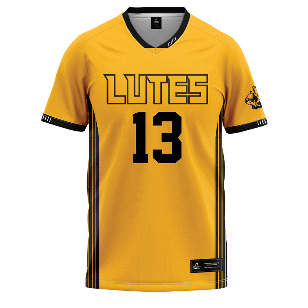 PLU - NCAA Softball : Mila Hargrave - Gold Baseball Jersey