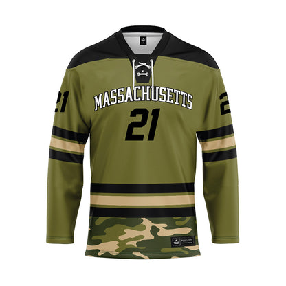 UMass - NCAA Men's Ice Hockey : Charlie Lieberman - Camo Hockey Jersey