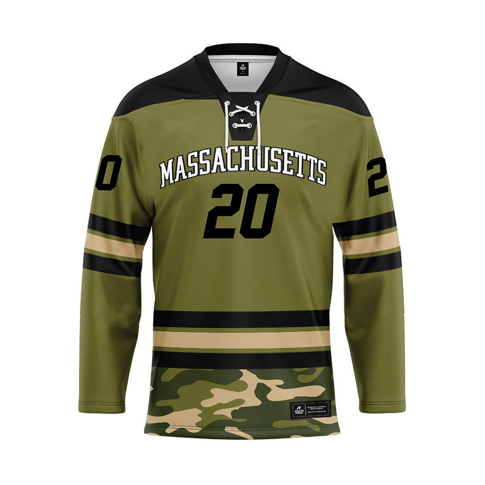 UMass - NCAA Men's Ice Hockey : James Duerr - Camo Hockey Jersey