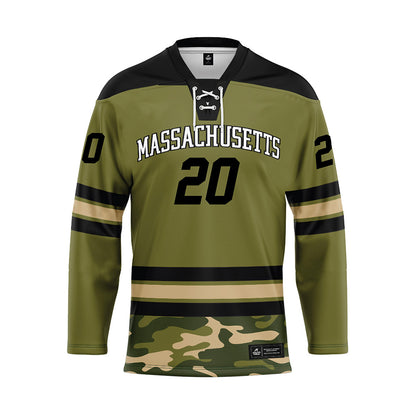 UMass - NCAA Men's Ice Hockey : James Duerr - Camo Hockey Jersey