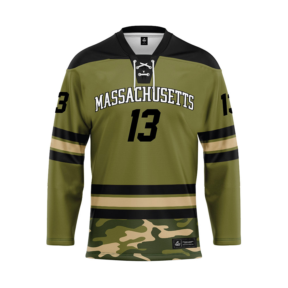 UMass - NCAA Men's Ice Hockey : Landon Nycz - Camo Hockey Jersey-0