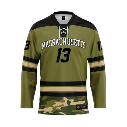 UMass - NCAA Men's Ice Hockey : Landon Nycz - Camo Hockey Jersey-0