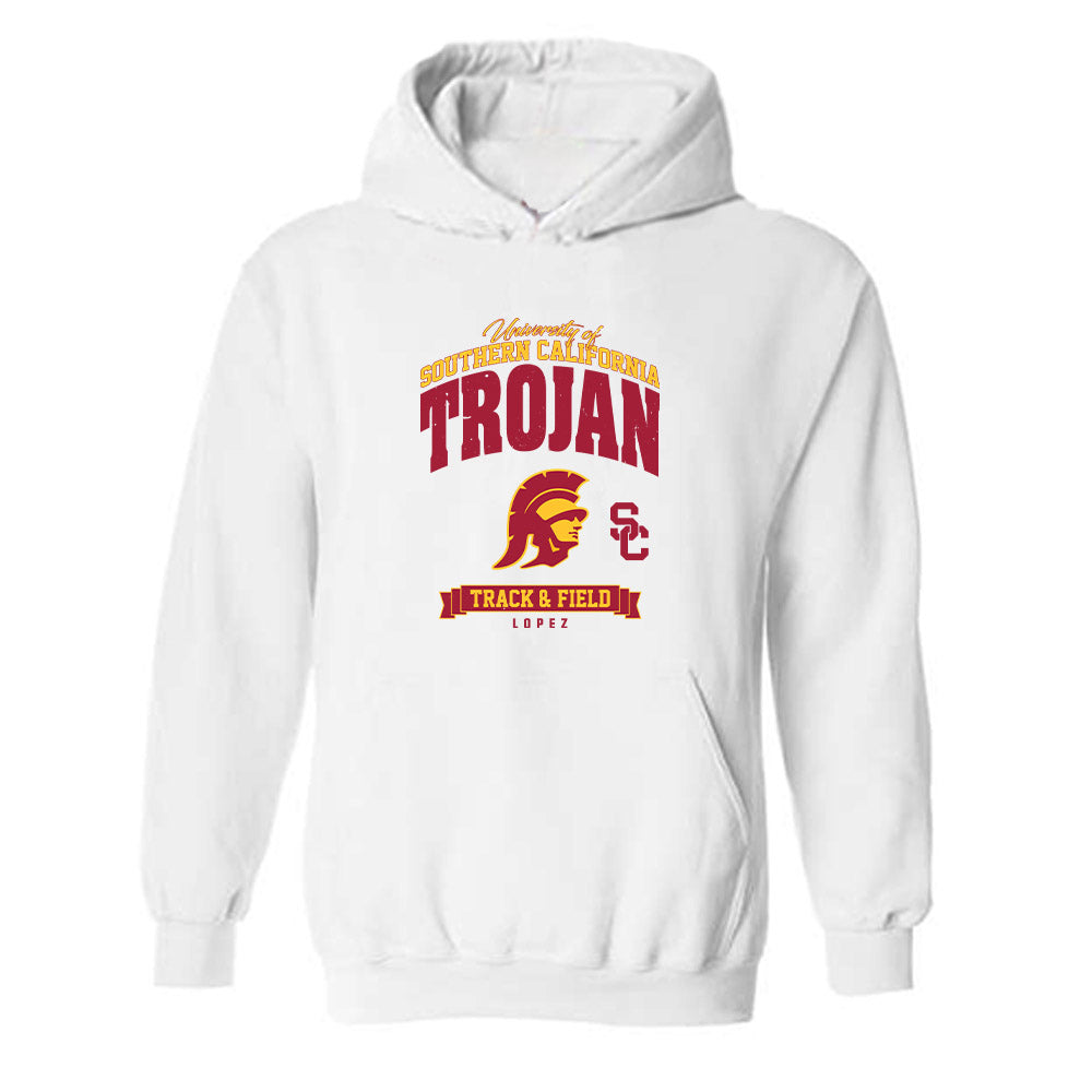 USC - NCAA Women's Track & Field : Marjourie Lopez - Classic Fashion Shersey Hooded Sweatshirt-0