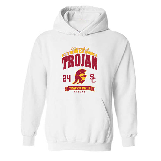 USC - NCAA Women's Track & Field : Max Thomas - Classic Fashion Shersey Hooded Sweatshirt-0