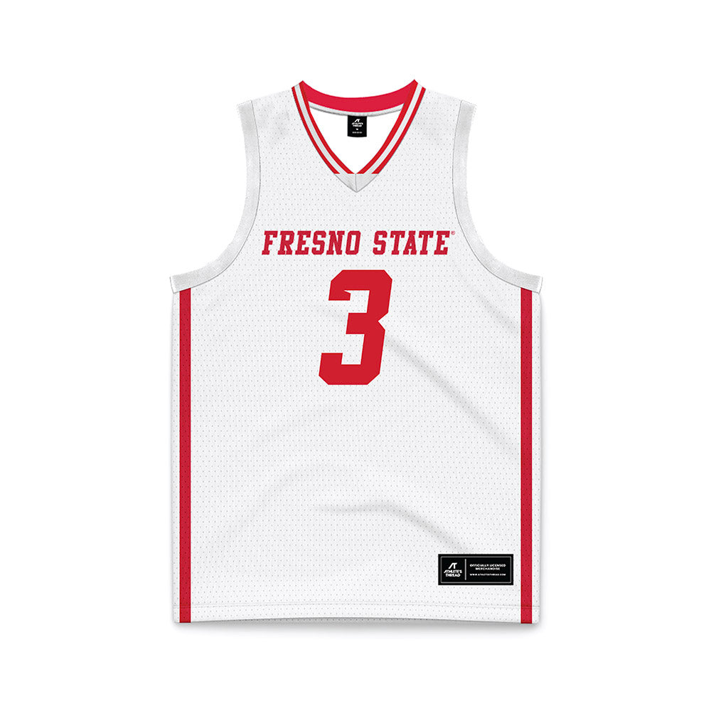 Fresno State - NCAA Women's Basketball : Danae Powell - White Basketball Jersey