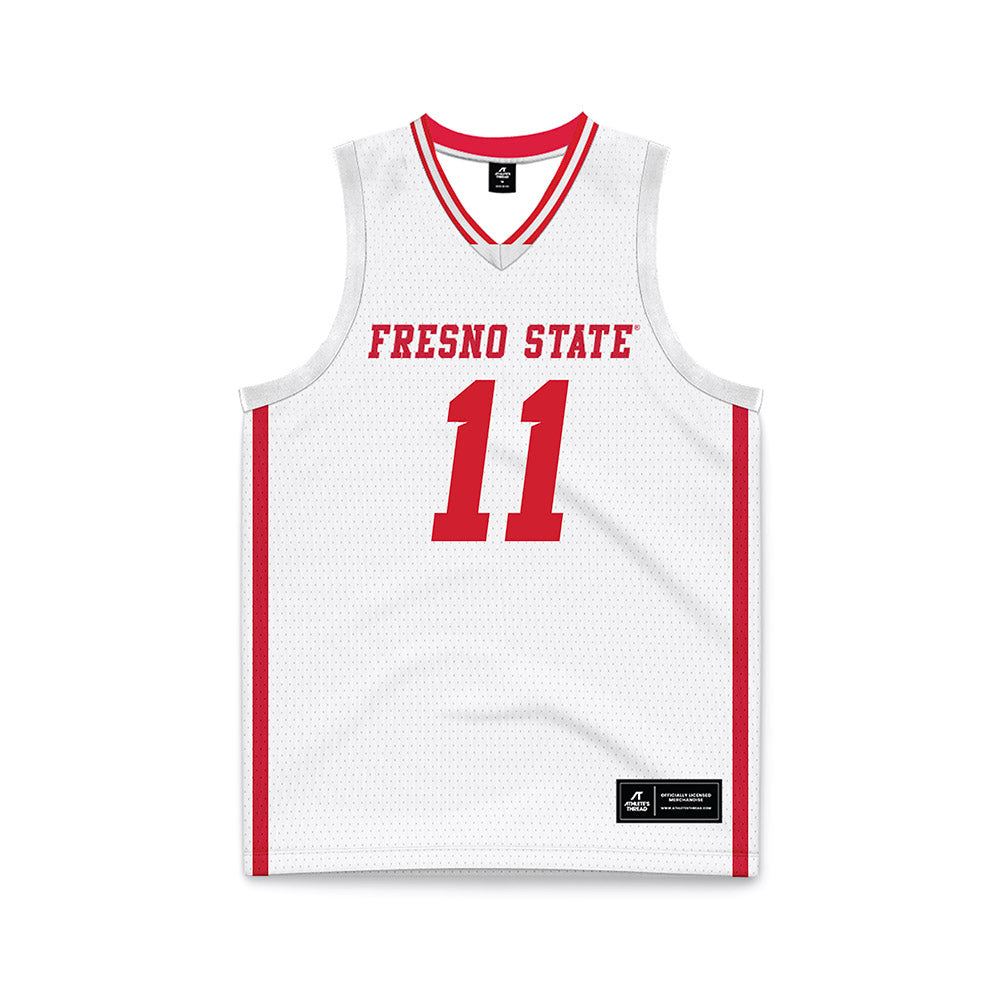 Fresno State - NCAA Women's Basketball : Emilia Long - White Basketball Jersey-0