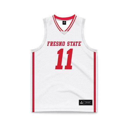 Fresno State - NCAA Women's Basketball : Emilia Long - White Basketball Jersey-0