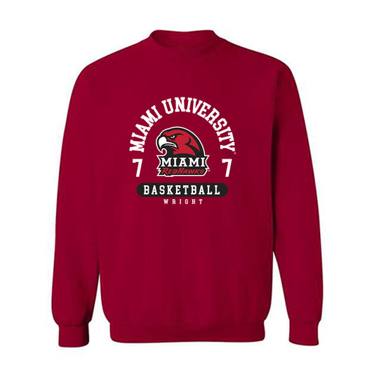 Miami of Ohio - NCAA Men's Basketball : Ethan Wright - Classic Fashion Shersey Crewneck Sweatshirt-0