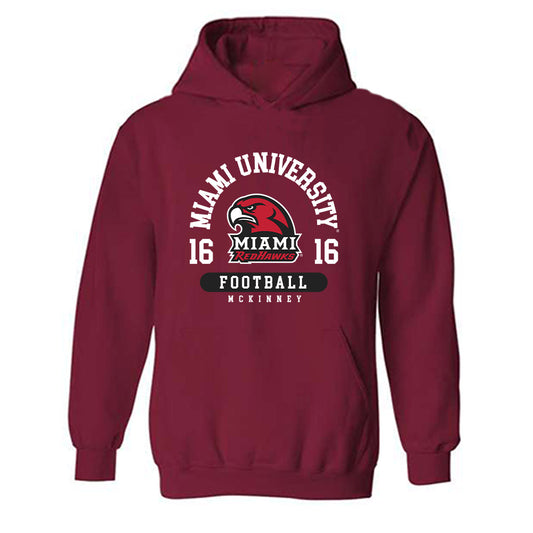 Miami of Ohio - NCAA Football : Christian McKinney - Classic Fashion Shersey Hooded Sweatshirt-0