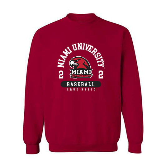 Miami of Ohio - NCAA Baseball : Diego Josue Cruz Resto - Classic Fashion Shersey Crewneck Sweatshirt-0