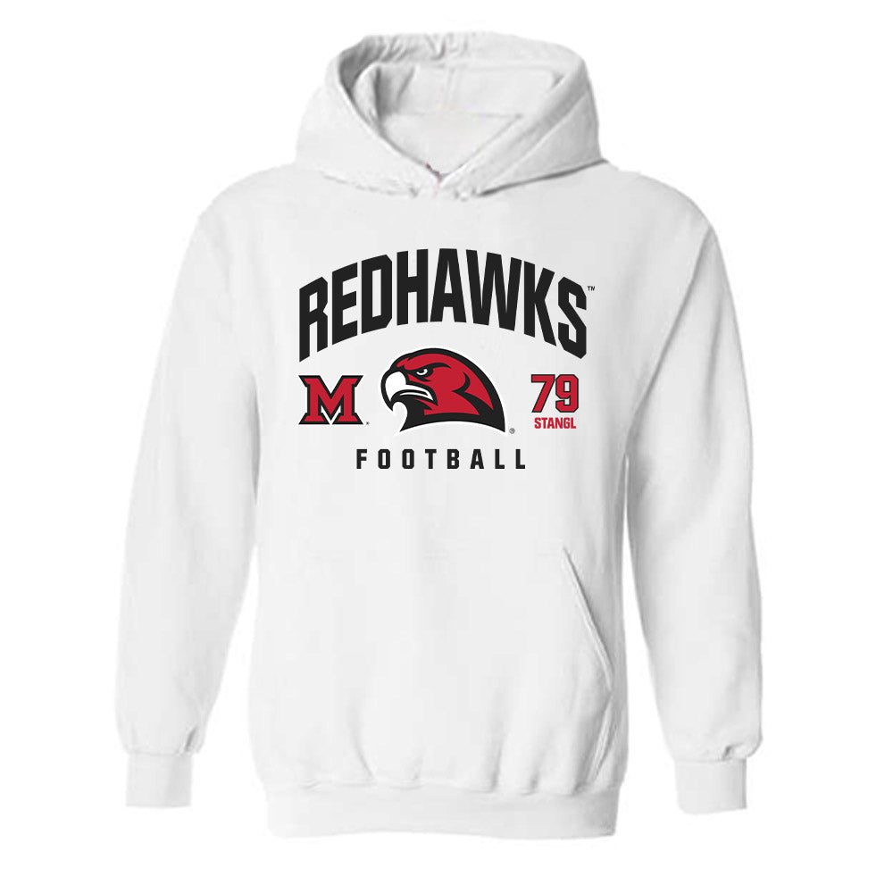 Miami of Ohio - NCAA Football : Jonathan Stangl - Classic Fashion Shersey Hooded Sweatshirt-0