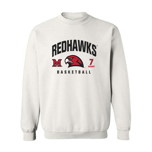 Miami of Ohio - NCAA Men's Basketball : Ethan Wright - Classic Fashion Shersey Crewneck Sweatshirt-0