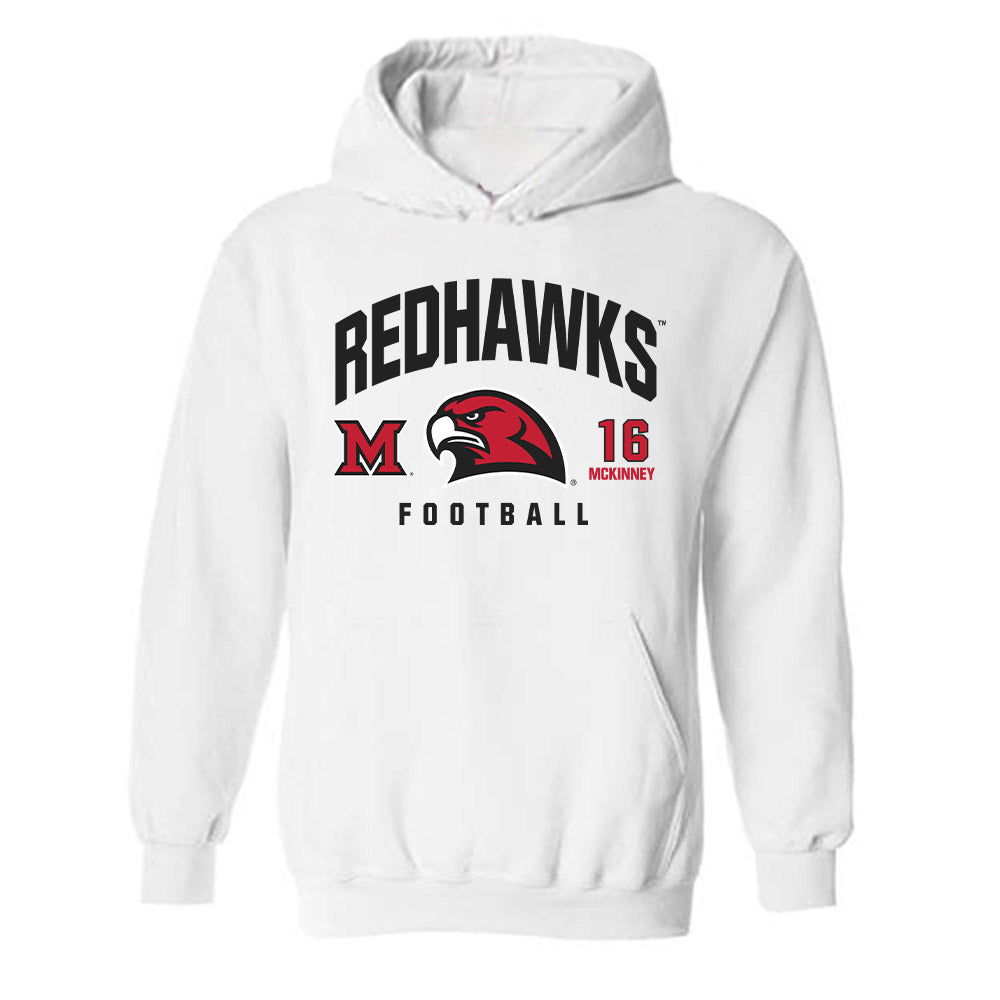 Miami of Ohio - NCAA Football : Christian McKinney - Classic Fashion Shersey Hooded Sweatshirt-0