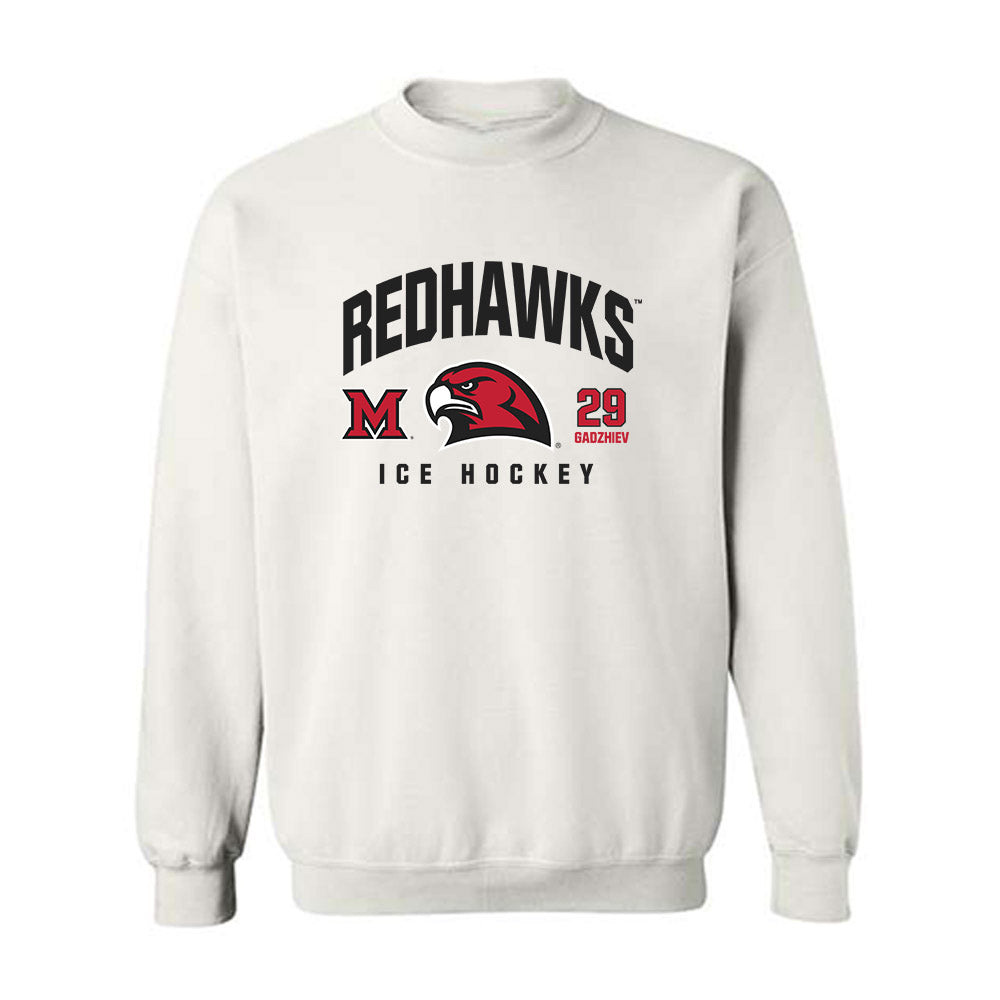 Miami of Ohio - NCAA Men's Ice Hockey : Shika Gadzhiev - Classic Fashion Shersey Crewneck Sweatshirt-0