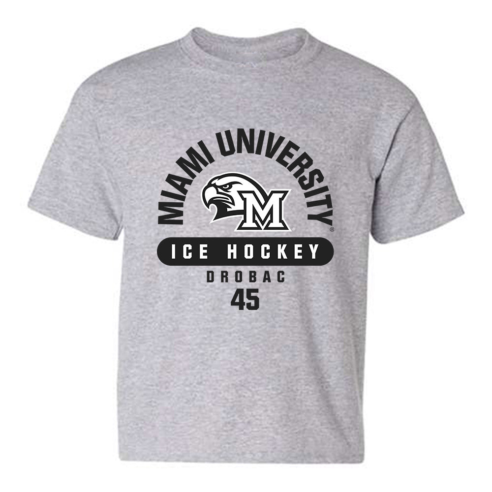 Miami of Ohio - NCAA Men's Ice Hockey : Matteo Drobac - Classic Fashion Shersey Youth T-Shirt-0