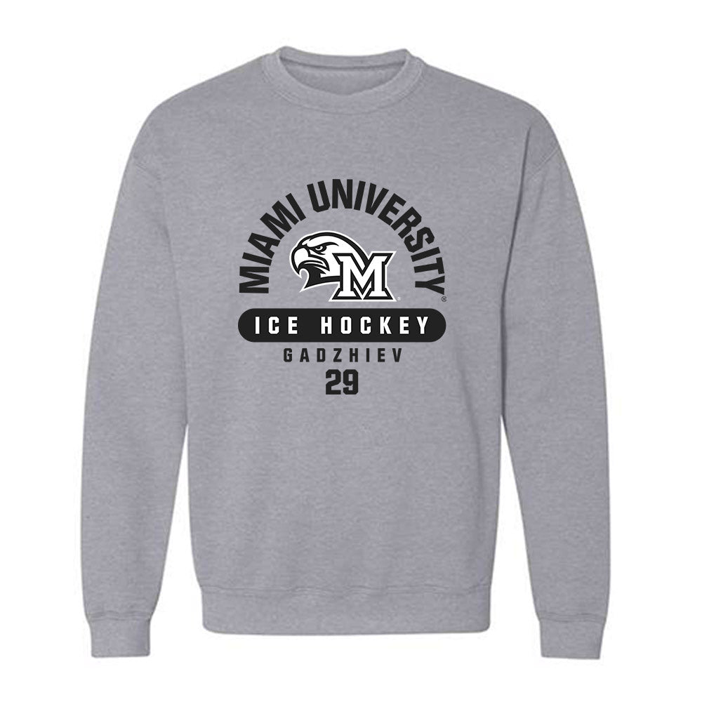 Miami of Ohio - NCAA Men's Ice Hockey : Shika Gadzhiev - Classic Fashion Shersey Crewneck Sweatshirt-0