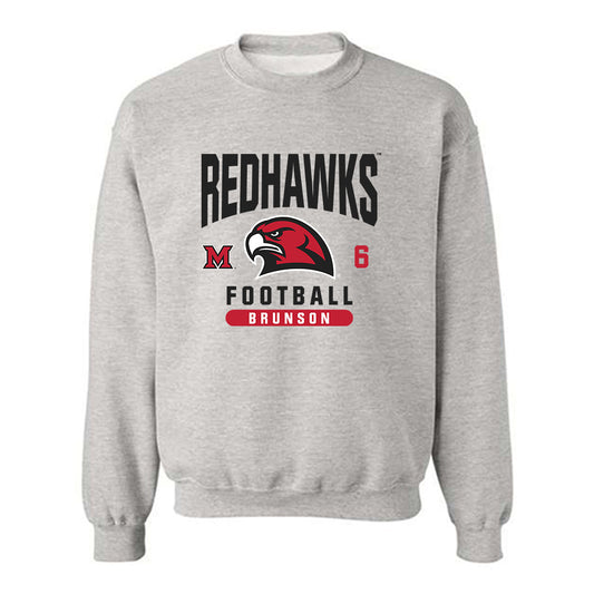 Miami of Ohio - NCAA Football : Jordan Brunson - Classic Fashion Shersey Crewneck Sweatshirt-0