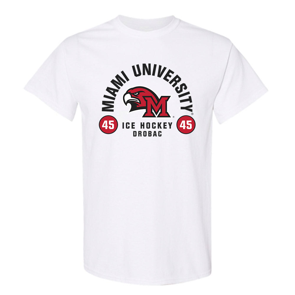 Miami of Ohio - NCAA Men's Ice Hockey : Matteo Drobac - Classic Fashion Shersey T-Shirt-0