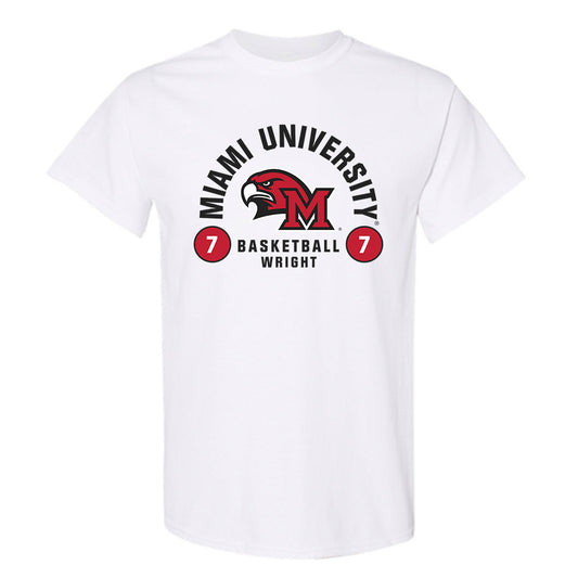 Miami of Ohio - NCAA Men's Basketball : Ethan Wright - Classic Fashion Shersey T-Shirt-0