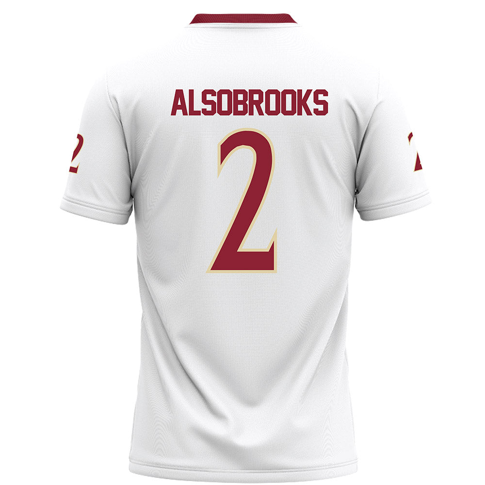 Elon - NCAA Football : Senquavious Alsobrooks - White Football Jersey-1