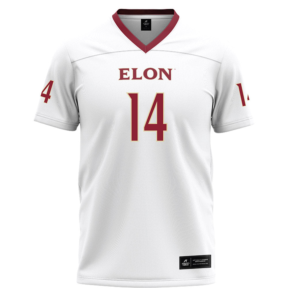 Elon - NCAA Football : Elijah Guttman - White Football Jersey-0