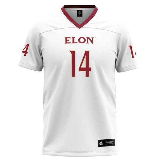 Elon - NCAA Football : Elijah Guttman - White Football Jersey-0