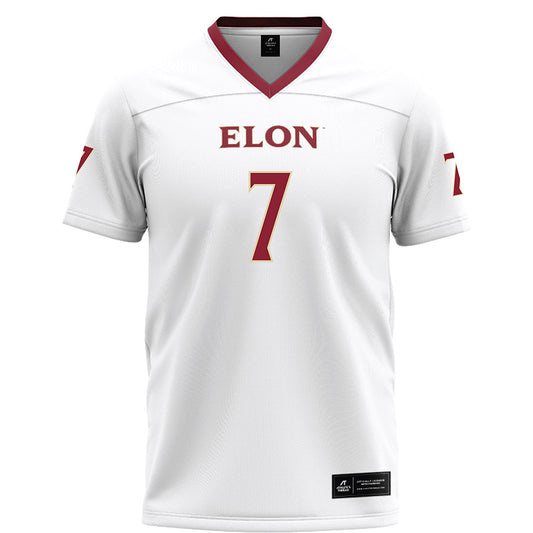 Elon - NCAA Football : Cazeem Moore - White Football Jersey