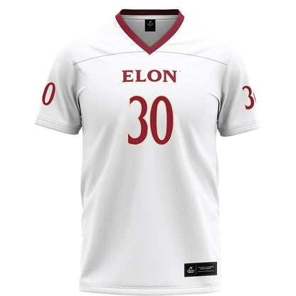 Elon - NCAA Football : Jordan Glover - White Football Jersey-0