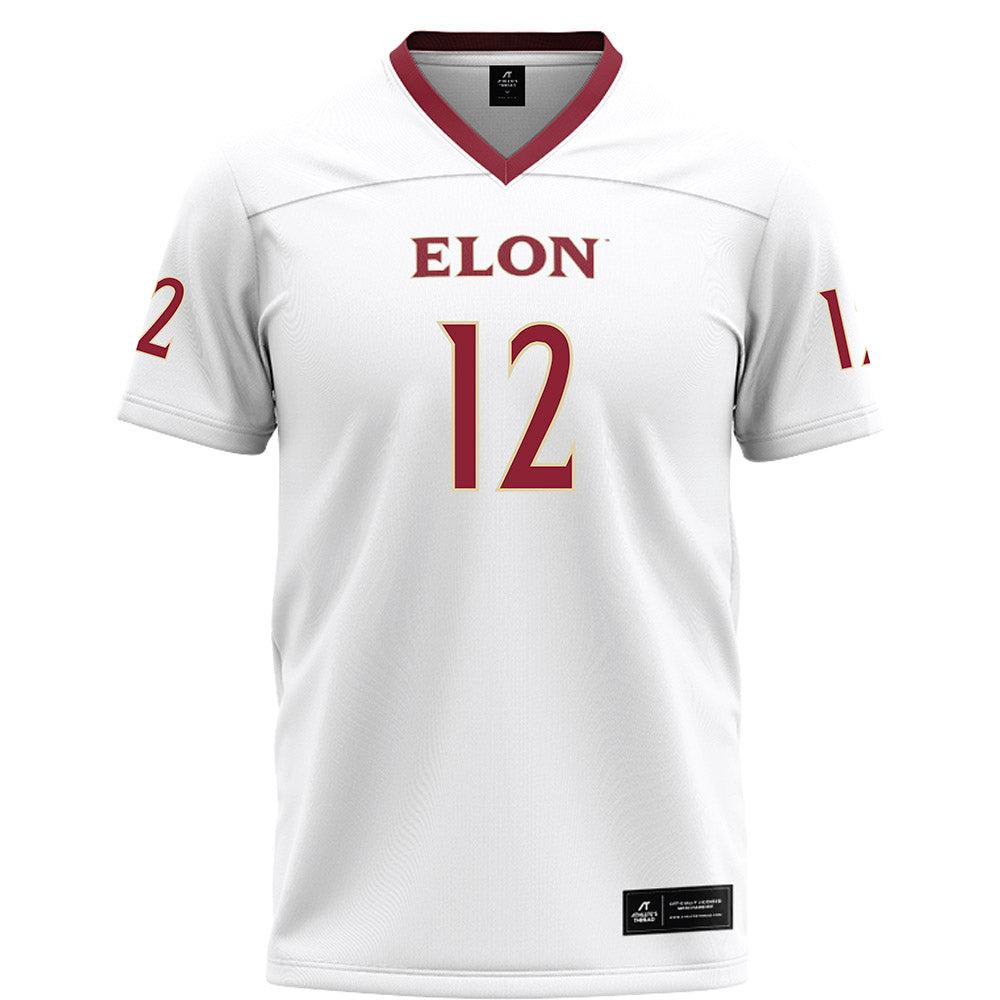Elon - NCAA Football : Eric Jones - White Football Jersey-0