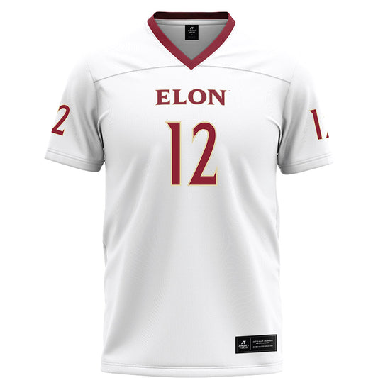 Elon - NCAA Football : Eric Jones - White Football Jersey-0