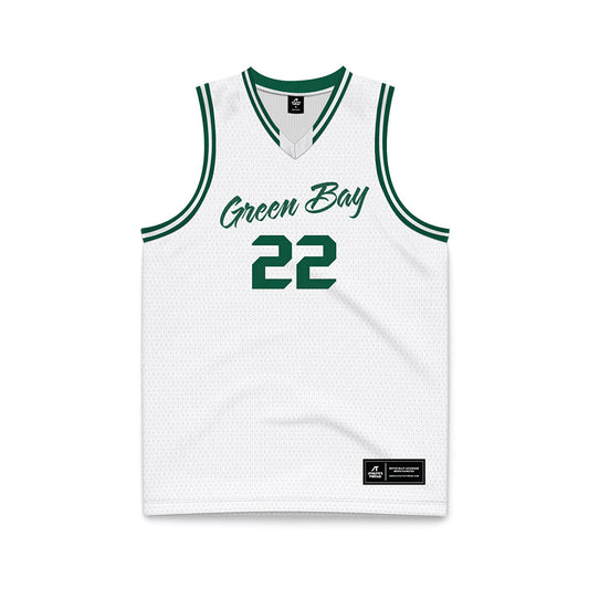 UW Green Bay - NCAA Men's Basketball : LeBron Thomas - White Basketball Jersey-0