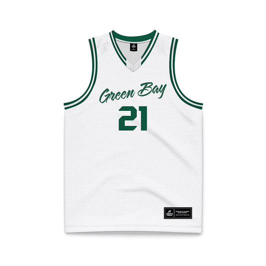 UW Green Bay - NCAA Men's Basketball : Brady Fitzgerald - White Basketball Jersey-0