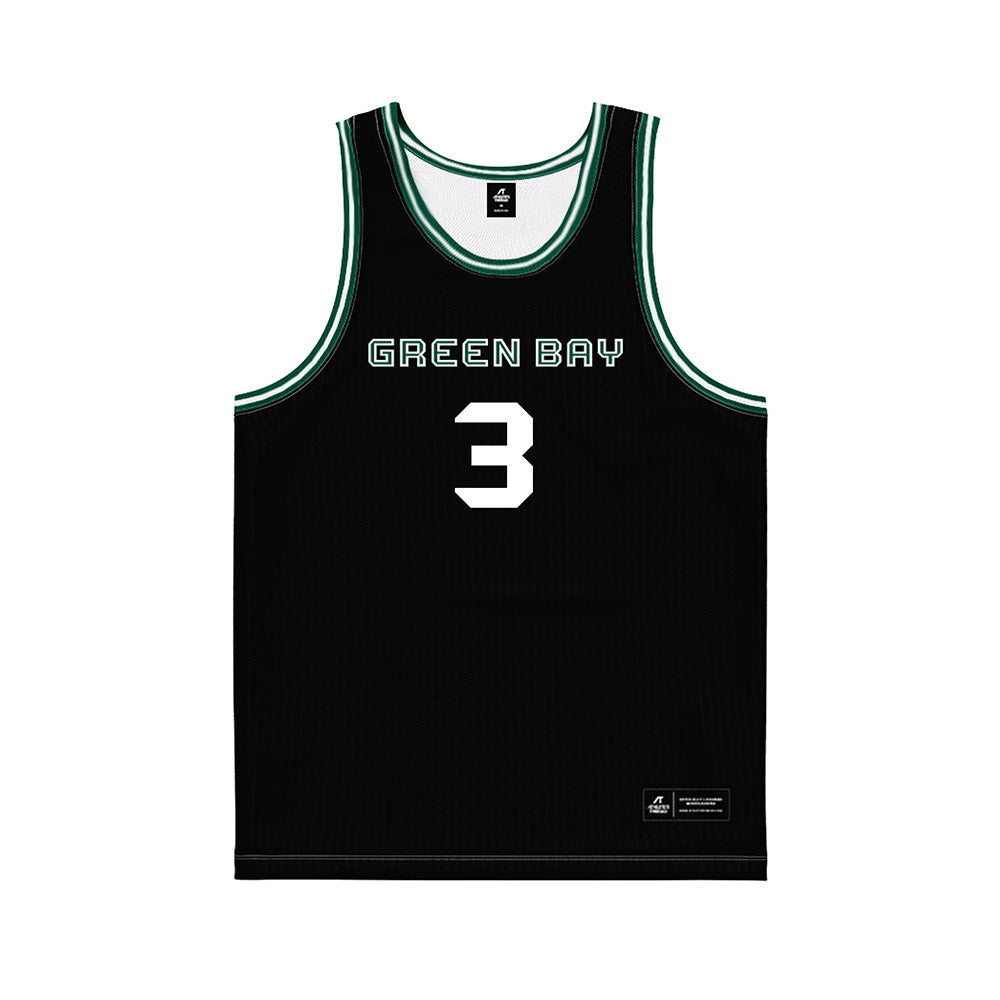 UW Green Bay - NCAA Women's Basketball : Madison Skorupski - Black Basketball Jersey-0