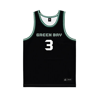 UW Green Bay - NCAA Women's Basketball : Madison Skorupski - Black Basketball Jersey-0