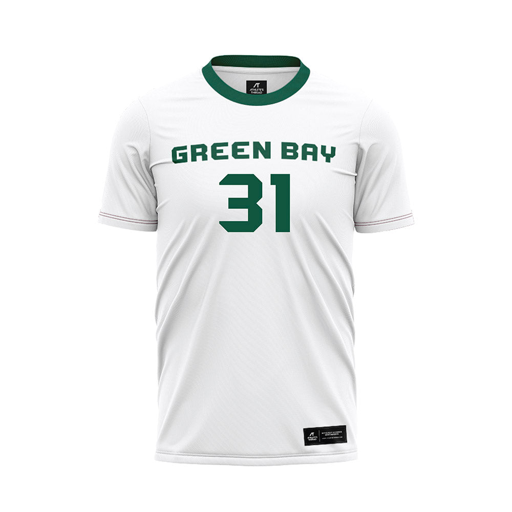 UW Green Bay - NCAA Men's Soccer : Carson Shene - White Soccer Jersey-0