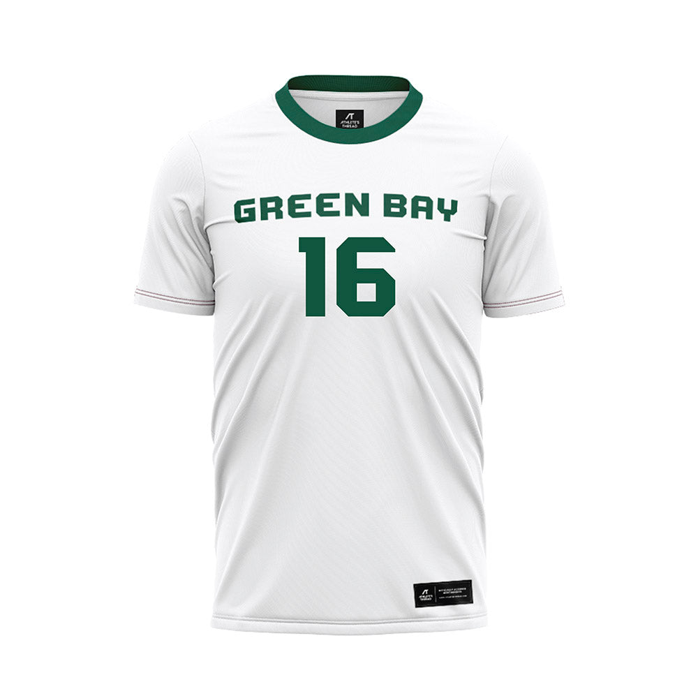 UW Green Bay - NCAA Men's Soccer : Isiah Flores - White Soccer Jersey