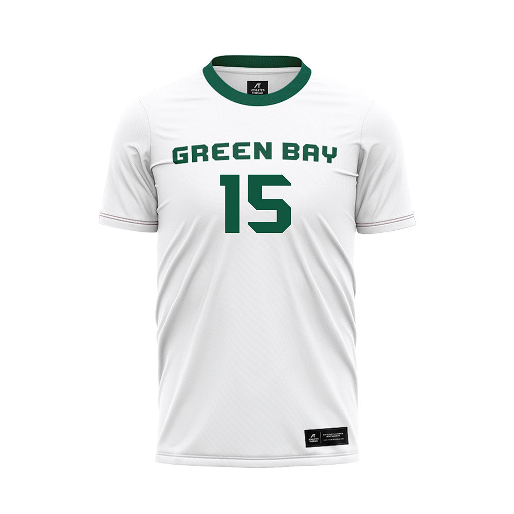 UW Green Bay - NCAA Men's Soccer : Dennis Nyame - White Soccer Jersey