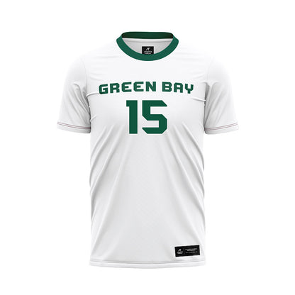 UW Green Bay - NCAA Men's Soccer : Dennis Nyame - White Soccer Jersey
