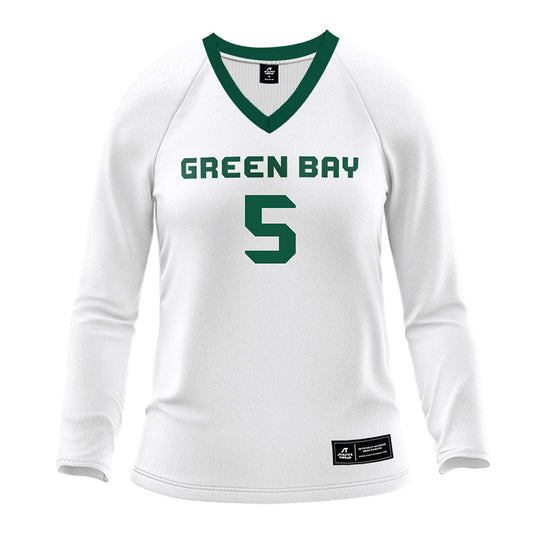 UW Green Bay - NCAA Women's Volleyball : Olivia Neumann - White Volleyball Jersey-0