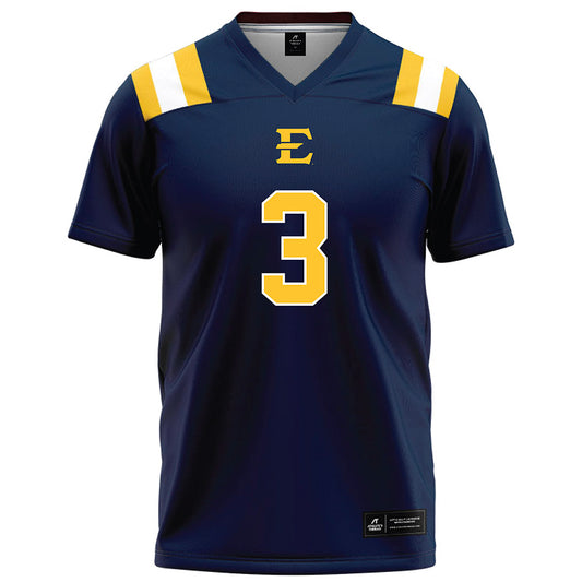 East Tennessee State - NCAA Football : Devontae Houston - Navy Football Jersey-0