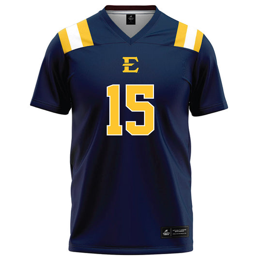 East Tennessee State - NCAA Football : Ewan Johnson - Navy Football Jersey