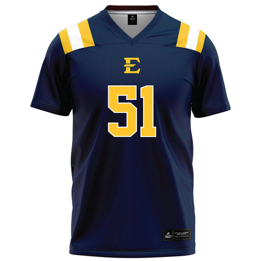 East Tennessee State - NCAA Football : Isaiah Hall - Navy Football Jersey-0