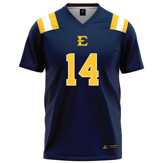 East Tennessee State - NCAA Football : Qua Birdsong - Navy Football Jersey-0