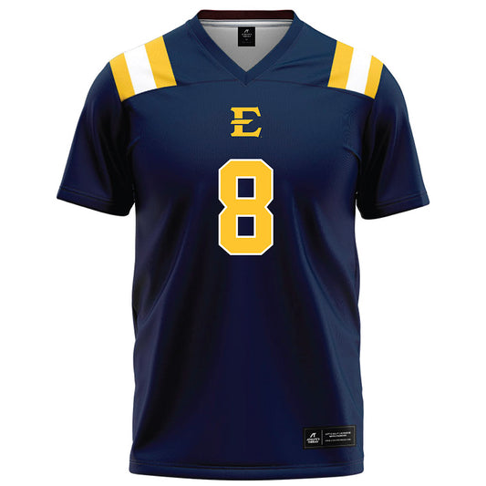 East Tennessee State - NCAA Football : Jeremiah Harrison - Navy Football Jersey-0