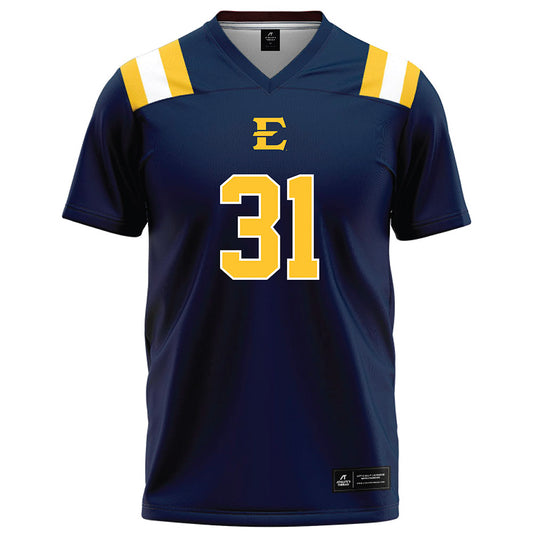 East Tennessee State - NCAA Football : Brycen Dowdell - Navy Football Jersey-0