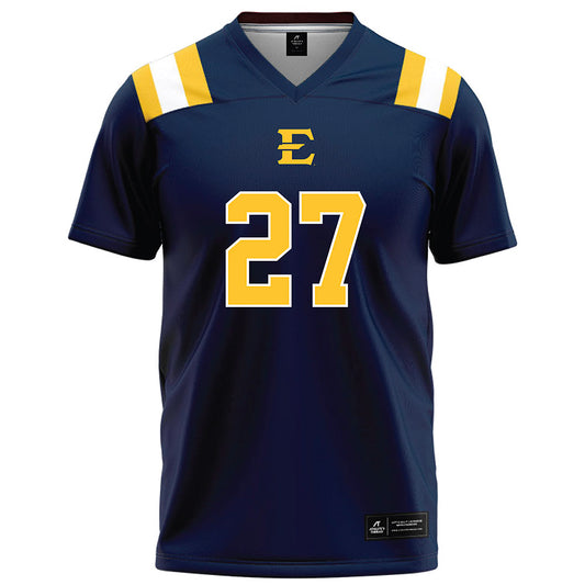 East Tennessee State - NCAA Football : Teddy Wilson - Navy Football Jersey-0